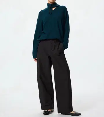 새상품급 유니클로 저지 배럴 레그 팬츠 블랙 S