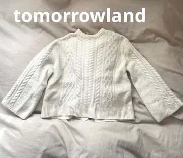 투모로우랜드 울 니트 화이트 S 케이블 니트 가디건