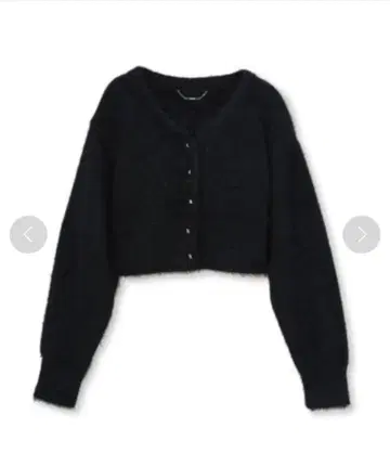 CELFORD 자수 퍼 라이크 가디건 블랙
