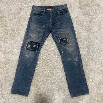 CALEE 데미지 가공 스트레이트 데님 팬츠 사이즈 34