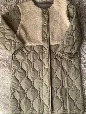 새상품급 유나이티드 애로우즈 노카라 퀼팅 절개 자켓 보아 포함