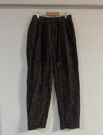 페이즐리 무늬 자카드풍 와이드 팬츠 브라운