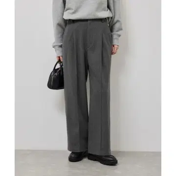 속기모 저지 와이드 팬츠 L 사이즈 그레이