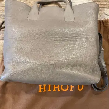 HIROFU 그레이 가죽 토트백