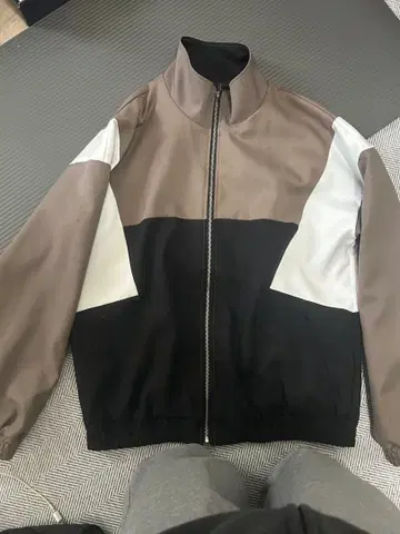 나일론 자켓 브라운/화이트/블랙