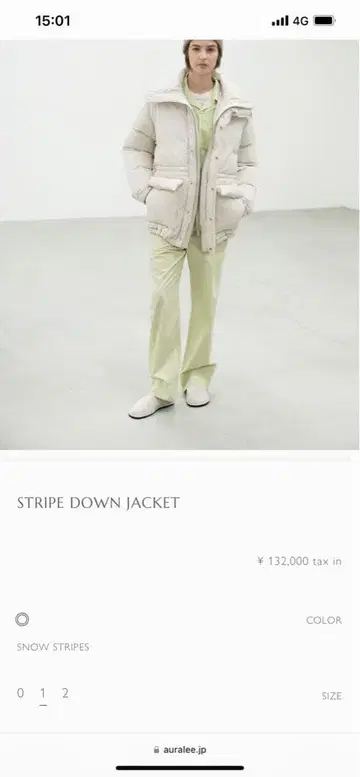 AURALEE x TEKLA STRIPEDOWN JACKET 오라리 1