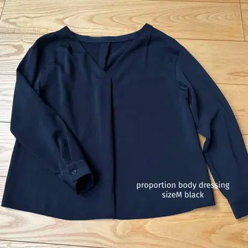 프로포션 바디 드레싱 드레이프감 블라우스 블랙 논아이론 M L