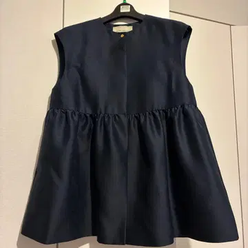 UNITED ARROWS 울 실크 트윌 베플럼 베스트 36