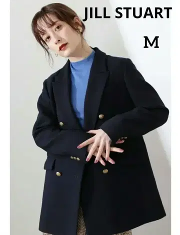 새상품급 질스튜어트 샤르말 더블 자켓 네이비 골드 버튼 M