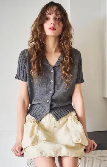 GENERAL IDEA 테리 컬러 하프 가디건 WBD2L04526