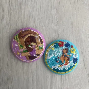 [ 미사용 ] 디즈니 자수 캔 배지 라푼젤 스티치