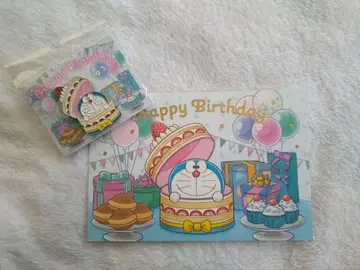 도라에몽 2024 생일 핀 배지 엽서 카드 세트