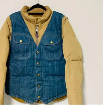 Schott 다운 자켓 데님 절개 38 2WAY 베스트