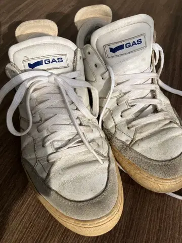 GAS 화이트 하이컷 스니커즈
