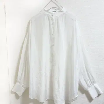 니콜 블라우스 시어 셔츠 화이트 일본제 루즈핏 클래시컬
