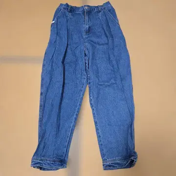 파랑 와이드 레그 데님 팬츠