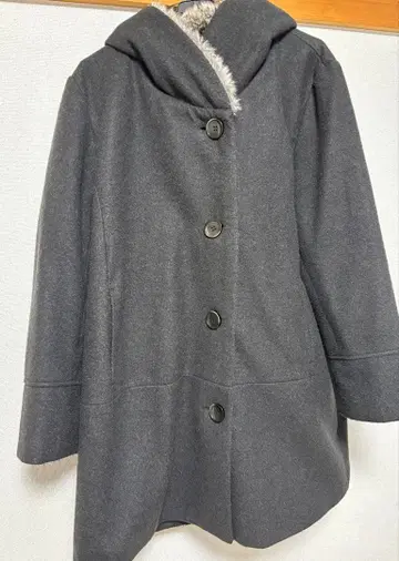 후드 부착 울 코트 3L