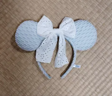 미니 마우스 레이스 리본 머리띠 (블루)