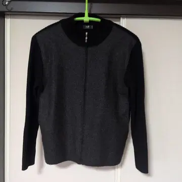 그레이와 블랙의 집업 니트 자켓