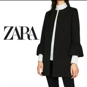 [ 새상품급 ] ZARA 블랙 노카라 자켓 플레어 슬리브