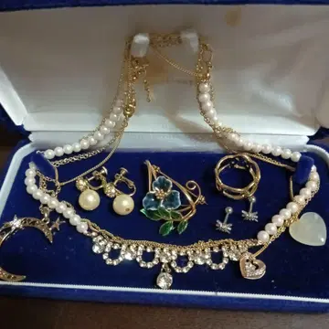 유품 생전 정리 액세서리 일괄 판매 Silver 하트 골드 목걸이 펄