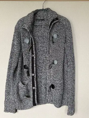 멘즈 비기 그레이 계열 버튼 달린 더플 코트