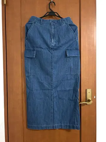 [ 미사용 새상품 정가 16000엔 ] 블루 데님 롱 스커트