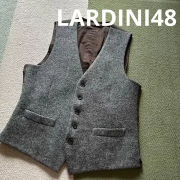 LARDINI 그레이 울 베스트 사이즈 48