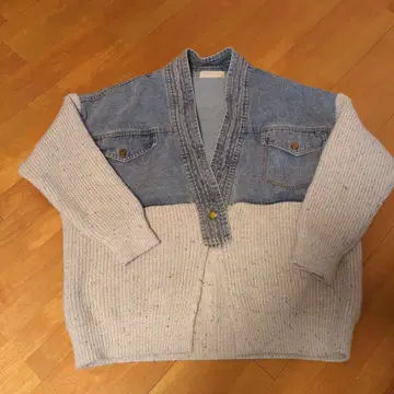 트와미 데님 니트 가디건