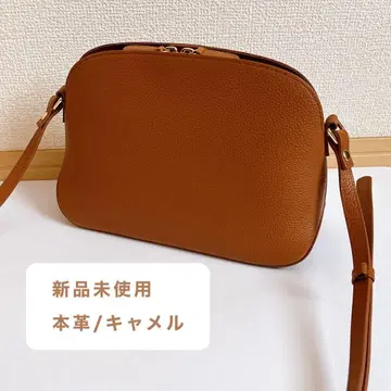 [미사용 새상품] 천연 가죽 숄더백 블루신시아 카멜