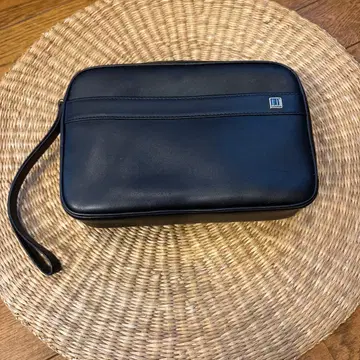 dunhill 블랙 가죽 클러치백