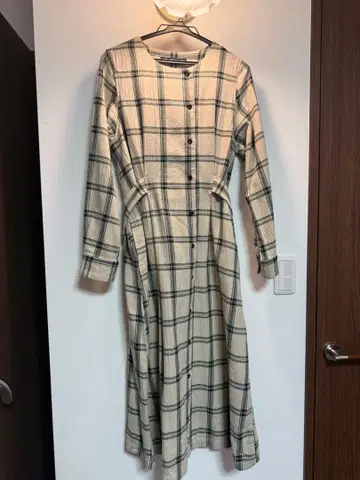 써니클라우드 체크 무늬 롱 셔츠 원피스 M 사이즈