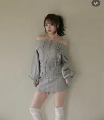 andmary cherie 오프숄더 세트업 그레이