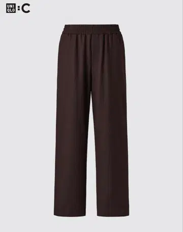UNIQLO C 이지 와이드 테이퍼드 팬츠 브라운 L DARK BROWN