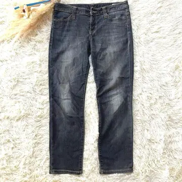 [조르주레쉬] 블랙 다크 그레이 데님 워시 가공 크롭 기장 40호