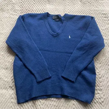 폴로 바이 랄프로렌 V넥 니트 파랑