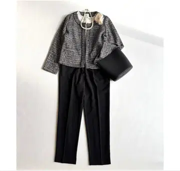 어반 리서치 오페크 트위드 노카라 세트 팬츠 졸업식 입학식 M