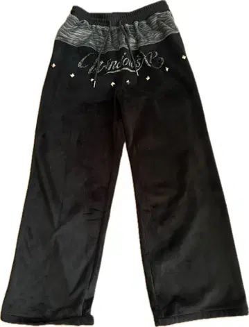 PAIKI 블랙 벨로아 와이드 팬츠