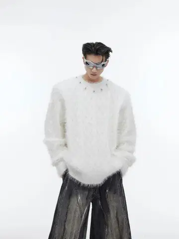 Argue Culture 케이블 샤기 니트 일본 미입고