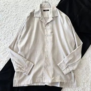 어태치먼트 카즈유키 쿠마가이 라이트 울 트윌 오픈 카라 돌먼 셔츠