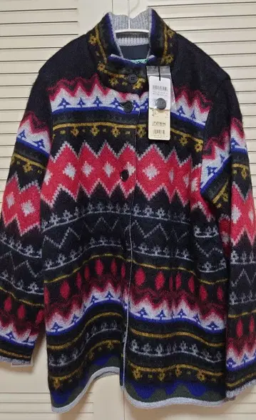 미사용 새상품 엠앤쿄코 기하학 패턴 멋진 코트