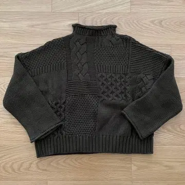 haco! 케이블 니트 패치워크 스웨터