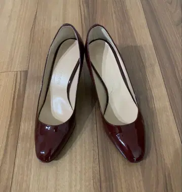 파비오 루스코니 펌프스 1회 착용 보르도 페이턴트 36