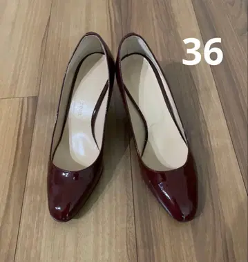 파비오 루스코니 펌프스 1회 착용 보르도 페이턴트 36