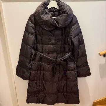 다크 브라운 다운 코트 벨트 포함 12