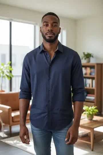 BOSS 네이비 긴팔 셔츠