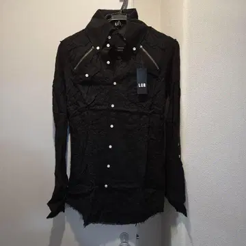 L.G.B. 블랙 긴팔 셔츠 지퍼 디자인