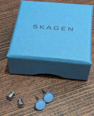 SKAGEN 라이트 블루 스터드 귀걸이