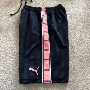 Puma 스트라이프 숏팬츠 다크 블루 핑크