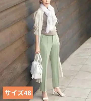 23구 L 빅 사이즈 완판템 스트레치 앵클 팬츠 사이즈 48 세이지 그린